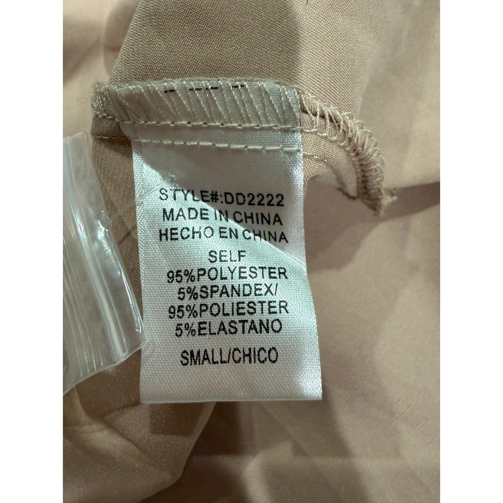 Baltic Born Katya High-Low Wrap Dress Champagne Taupe Satin DD2222 Small - Picture 5 of 11